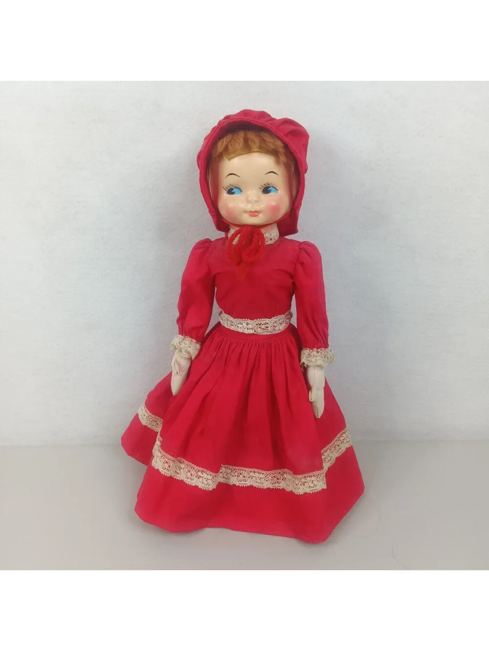Vintage Handmade Kitschy Red Dress Doll W Empty Glass Crisco Body One Of A Kind